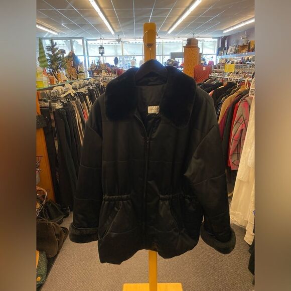Jones NY Ladies Lg Black Winter Coat - Picture 1 of 3